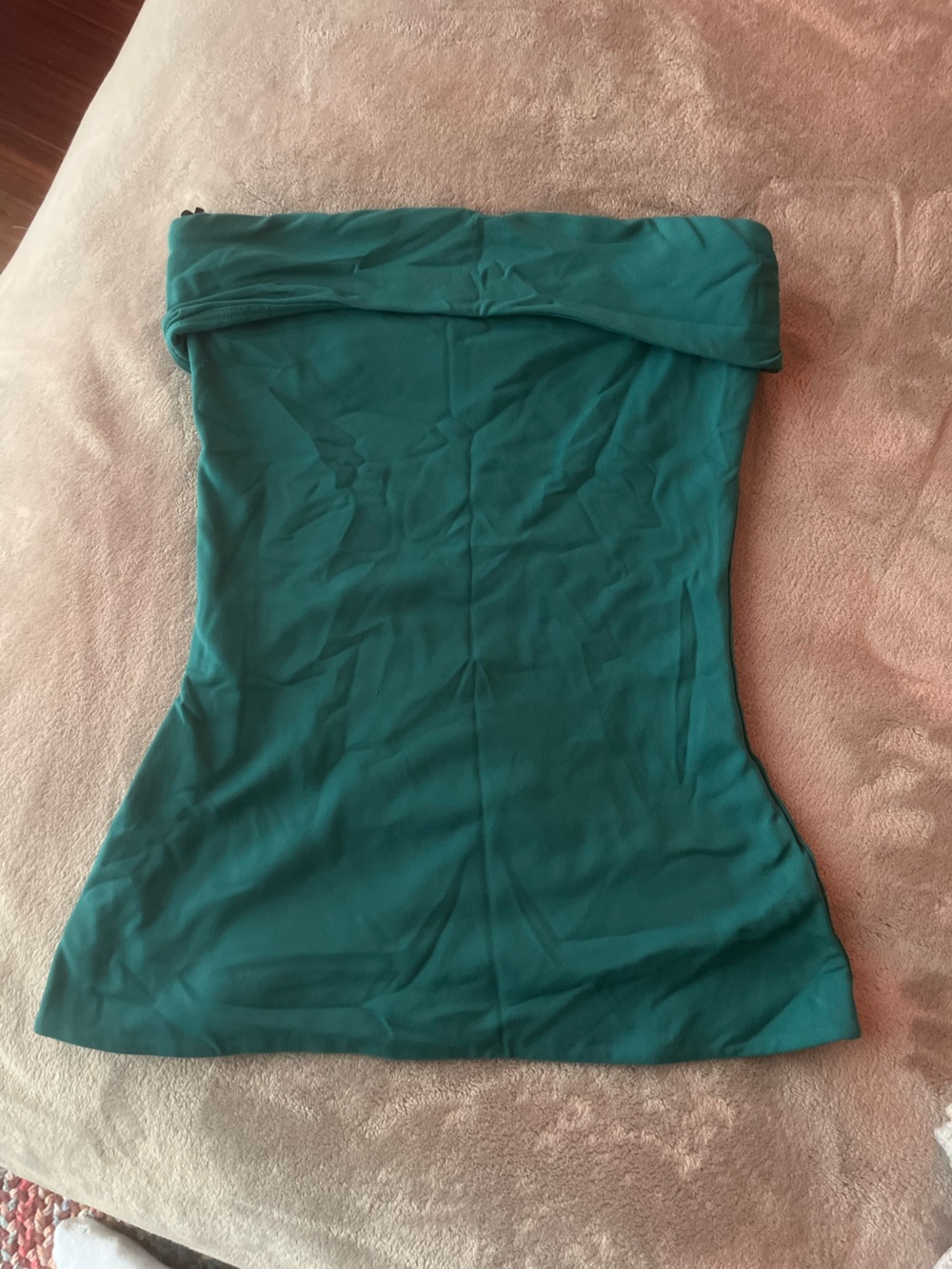 Aritzia Teal Strapless Fold-Over Tube Top
